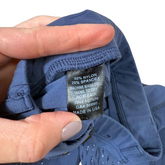 Kerrits Girls Blue Full Leg Side Pocket Riding Tight Breeches - Picture 7 of 9